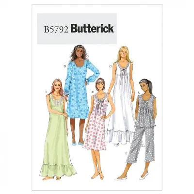 £14.74 • Buy Free UK P&P - Butterick Ladies Sewing Pattern 5792 Pyjamas & Nightie ...