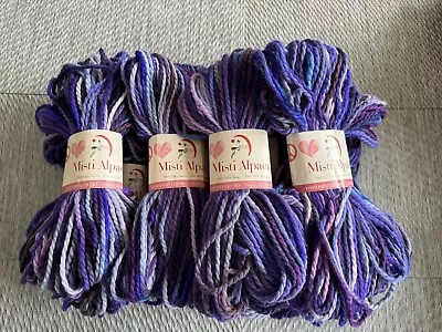 Misti Alpaca HAND PAINT CHUNKY  Lot Of 8 Delphinium#CP14-Purple 108yd/100g • $160