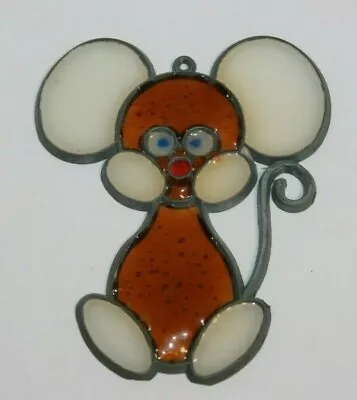 Vintage Brown & White Mouse Suncatcher Christmas Ornament • $3.99