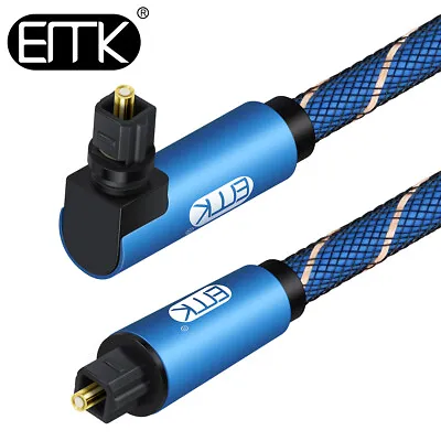 EMK Optical Cable 90 Degree Right Angle Digital Optical Toslink SPDIF Cable 5m • $18.69