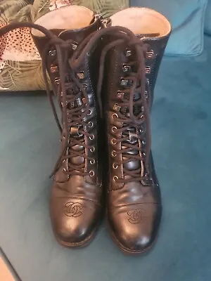 Chanel Military Boots. Size 38. Uk 5 • £400