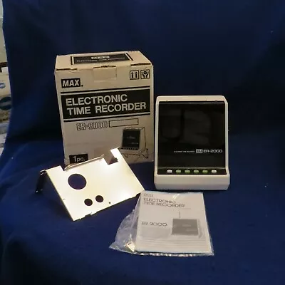 NOS MAX Co. Electronic Time Recorder Clock ER-2000 NEW W/BracketHardwareManual • $59.99