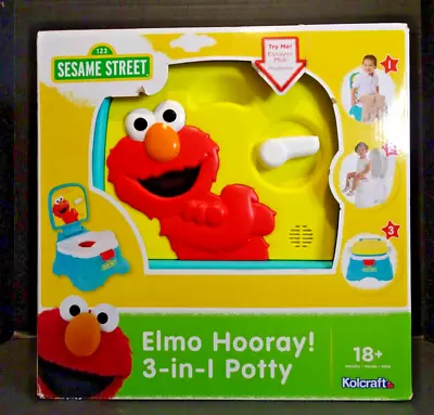 Sesame Street Elmo Hooray 3-in-1 Potty Training Chair & Seat/Step Stool • $29.99