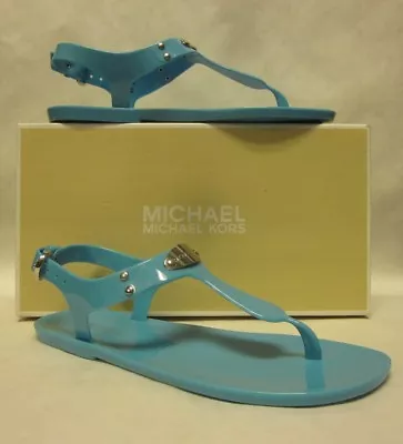 Michael Kors MK Plate Aquamarine Jelly Sandal • $44.99