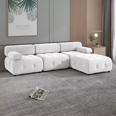 Modular Sectional Sofa With Rivet Velvet Sectional Sofa Set For Living Room • $639.99