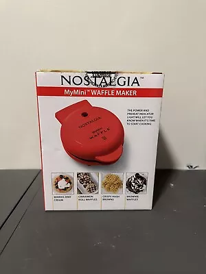🔥 BRAND NEW! Nostalgia My Mini Personal Electric Waffle Maker 5  - Red 🔥 • $7.49