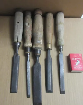 Vintage WOOD CHISELs X 5 Woodcock Spear & Jackson And More ALL FOR RESTORATION • $12