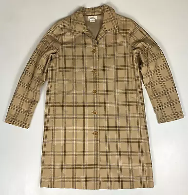 Women's Vintage Brooks Brothers 346 Trench Coat Plaid Sz S • $75