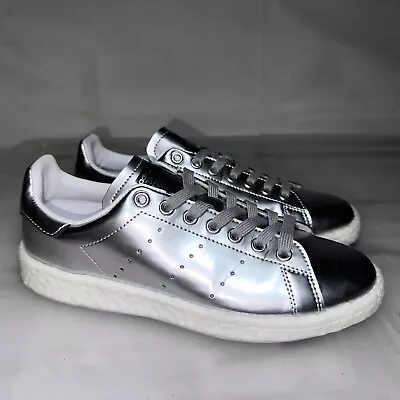 Near New ADIDAS Stan Smith BOOST Silver White Sneakers Size US 7.5 #32667 • $60