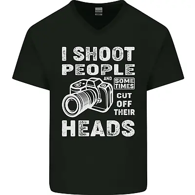 Photography I Shoot People Photographer Mens V-Neck Cotton T-Shirt • $11.18