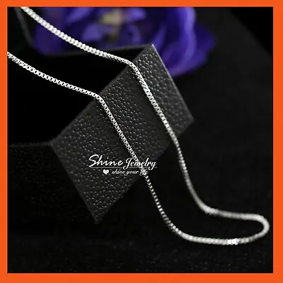 18K WHITE GOLD GF MENS LADY KIDS SILVER BOX CHAIN For Pendant LONG NECKLACE 60cm • $8.99