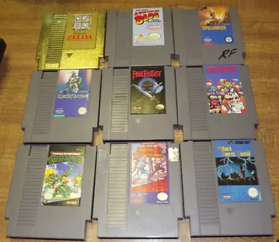 9 Authentic NES Video Game Cartridges. Zelda Dr. Mario Mega Man 2 Final Fantasy • $20.50