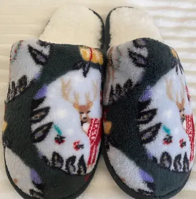 Vera Bradley COZY FLEECE Slippers Merry Mischief Ornaments Size Medium (7-8) New • $27.11