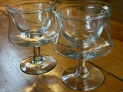 Set Of 2 Vintage Shrimp Cocktail Caviar Clear Glass Insert Stemmed Cups • $9.99