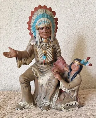 1990 Hershey Molds Native American Indian Chieftain & Chieftainess Sculpture • £17