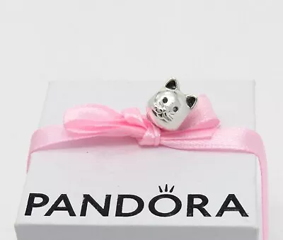 A62. Authentic Pandora Curious Cat Sterling Silver Charm S925 ALE • £8