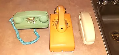 3 Vintage Phones; Western Wall Phone  Gte Starlite Bell South Princess    Nice • $75
