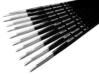 Major Brushes Sable Substitute Brushes Size 1 - Pack Of 10 • £6.64