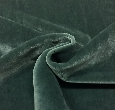 Designer Plush Mohair Jade Teal Wool Velvet Furniture Drapery Fabric By Yd 55 W • $85.99