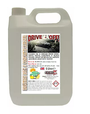 £14.99 • Buy Citrus Driveway Cleaner Path Concrete Drive Patio Paved Floor Degreaser 5 Litre