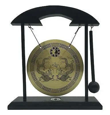 Zen Table Gong TaiChi Dragon Feng Shui Meditation Desk Bell Home Decor Gift USA • $14.99