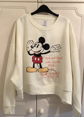 £12 • Buy Primark - Disney - 100 - Mickey Mouse - Cream -Sweatshirt - Oversized - M - New