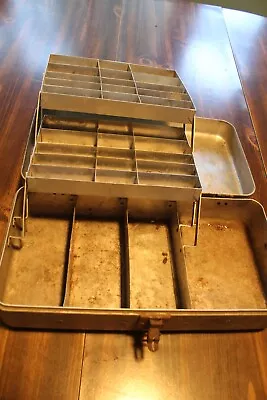 Vintage Aluminum Tackle Box With Four Compartments And Two Trays My Spin'n Buddy • $40