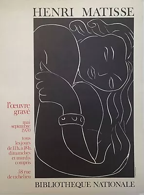 1970 Original Poster Henri Matisse L'œuvre Gravé • $775