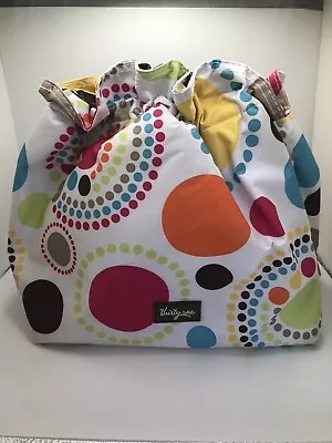 Thirty-One Cinch It Up Thermal Lined Picnic Lunch Tote Bag Colors Dots Circles • $16.30
