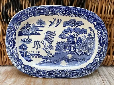 Vintage Antique Davenport Pottery Willow Blue & White Miniature 18cm Plate • £17.99