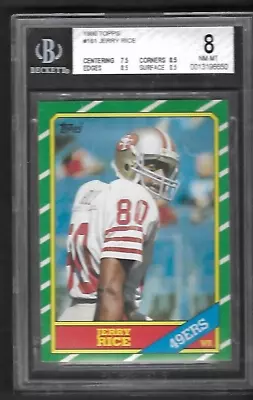 Jerry Rice 1986 Topps Rookie *becket Grade 8* Doesn't Get Much Better Then This • $51