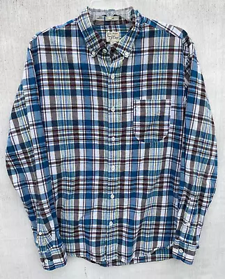 J. Crew Indian Madras Shirt Men's Large Slim Fit Plaid • $14.40