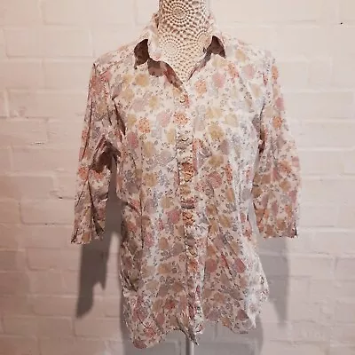 James Meade Size 16 Long Sleeve Liberty Print Floral Blouse  Chest Thorpe • £23.75