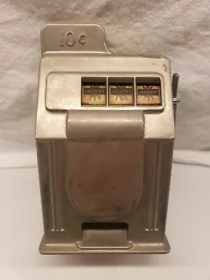 Vintage Rexco Slot Machine 10c Coin Metal Bank Inoperable • $8