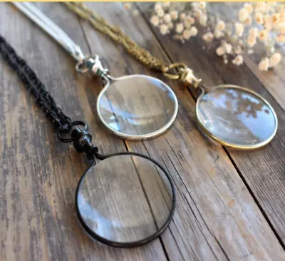 Magnifying Necklace 3pcs Vintage Nautical Pocket Style Monocle Magnifier • $26.51