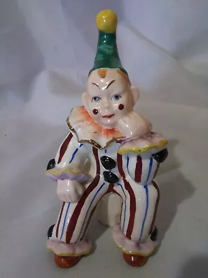 Vintage Clown Figurine Made In Occupied Japan Striped Clothes Sitting Harlequin • $8.89