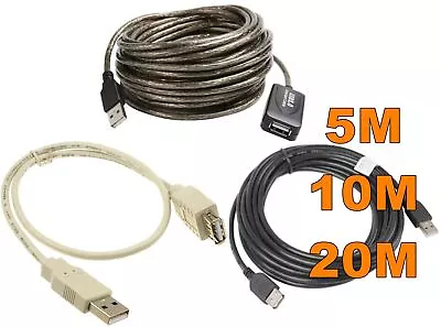 $15.50 • Buy USB 2.0 Extension Cable Cord Lead Male To Female A-A M/F MF Extender Short Long