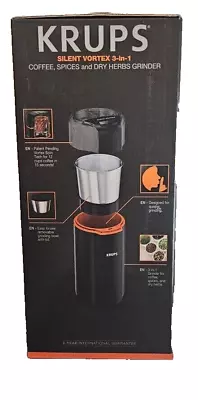 KRUPS Grinder 3-in-1 Silent Vortex 12-Cup Coffee Spices & Dry Herbs - GX332850 • $35