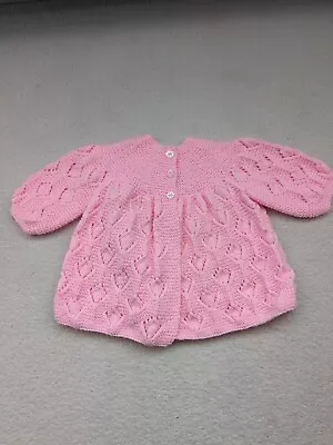 £5.50 • Buy  Knitted Baby Clothes.  Cardigan Jacket 0-6 Months Pink