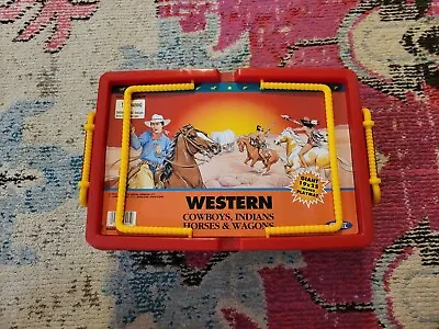 Vintage 1993 Western Cowboy Indians Horses And Wagons Retro Childrens Toy Set • $12.99