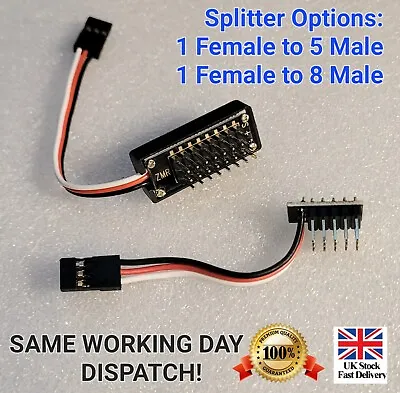 RC Servo Splitter Throttle Breakout Cable Lead 1 Female To 5 / 8 Male Drone ESC • £9.99