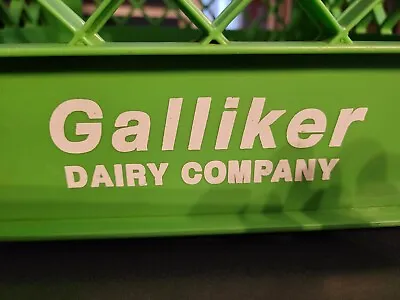 VINTAGE GALLIKER DAIRY COMPANY - JOHNSTOWN PA    11  X 13   PLASTIC MILK CRATE • $22.95