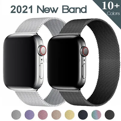 $21 • Buy For Apple Watch 7/6/5/4/3/SE 41 45 38 42 40 44mm Milanese Loop Band Iwatch Strap