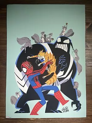 ”Spider-Man & Venom Art Print Giclee Poster By Gurihiri GMA Marvel Sample • $23.61