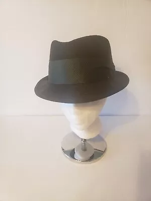 Mens VINTAGE Fedora Rialto Hat 100% Wool Dark Gray - Size 7 1/2 • $99.97