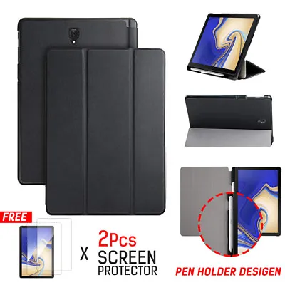 $17.99 • Buy Galaxy Tab S4 S8 S7 FE Plus A7 A8 S6 Smart Leather Stand Case Cover Pen Holder