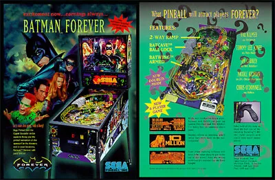 Batman Forever Pinball Machine Promo Flyer • $10.88