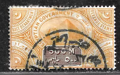 Hick Girl- Used Egypt Revenue Stamp   1893  Salt Dept.  Pyramid & Sphinx    N927 • $0.82