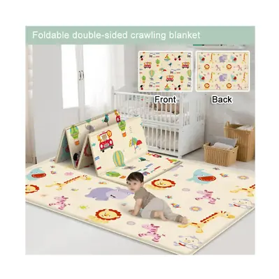 2Side Baby Play Mat Crawling Soft Blanket Folding Cartoon Waterproof Picnic Carp • £12.85