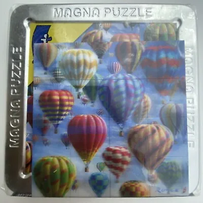 3-D Magna Puzzle Hot Air BALLOONS Magnatile Puzzle With Tin Storage Box - NIB • $17.99